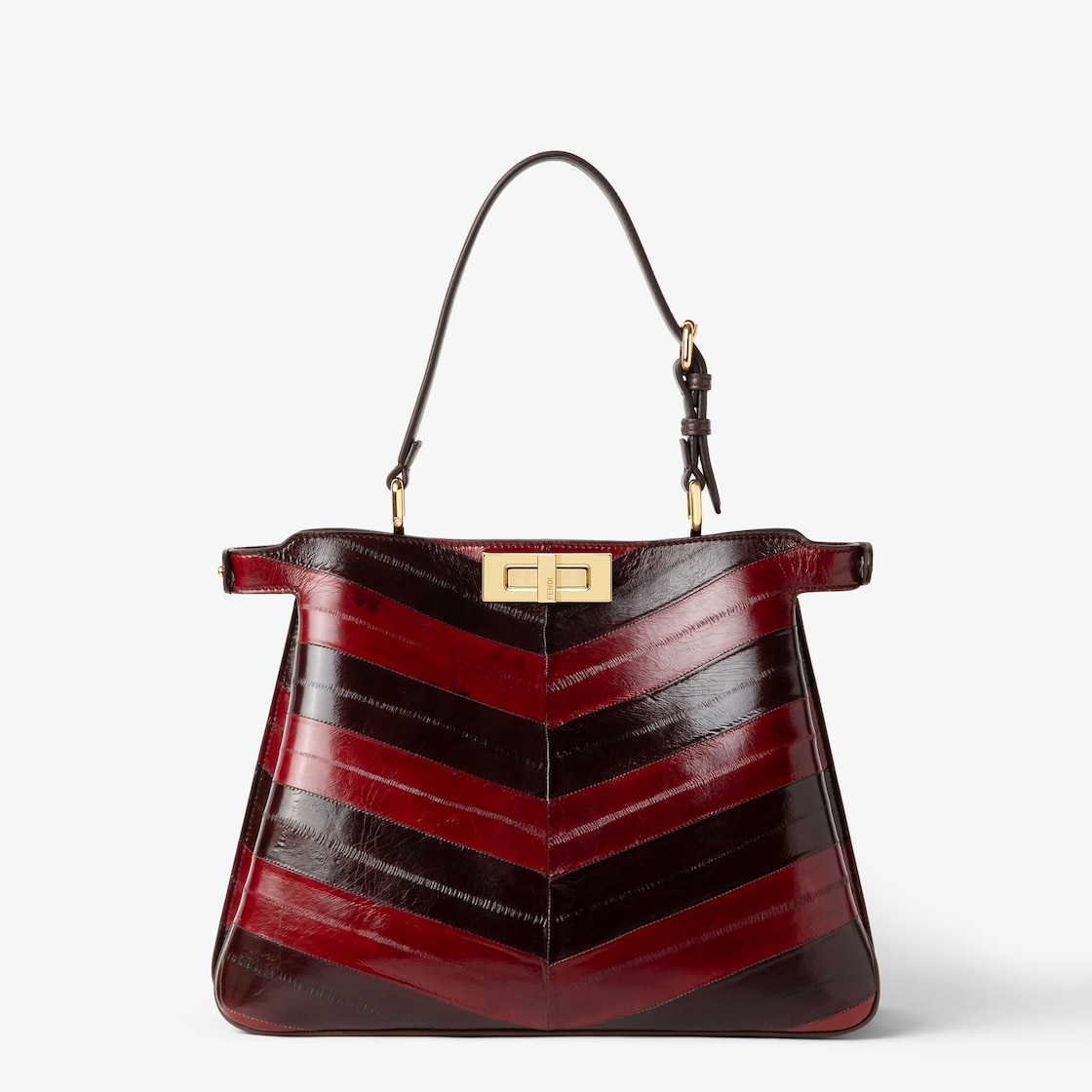 FENDI Peekaboo Soft Medium Two-tone inlaid hagfish leather bag - Image 1